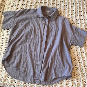 Gray over sized button down shirt